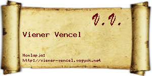 Viener Vencel névjegykártya